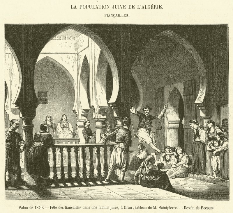 Salonki 1870, Kihlajuhla juutalaisessa perheessä, Oranissa (kaiverrus) tekijältä French School