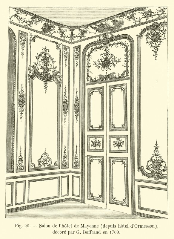 Hotel de Mayennen salonki Ormesson-hotellista, G Boffrandin sisustama vuonna 1709 tekijältä French School