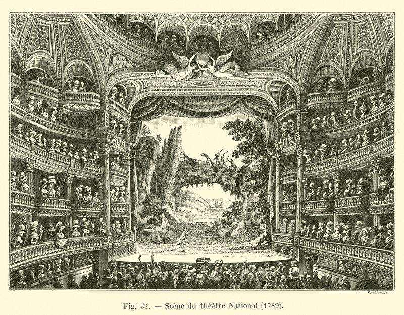 Scene du theatre National, 1789 tekijältä French School
