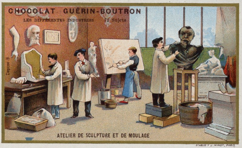 Veistos- ja muovauspaja (chromolitho) tekijältä French School