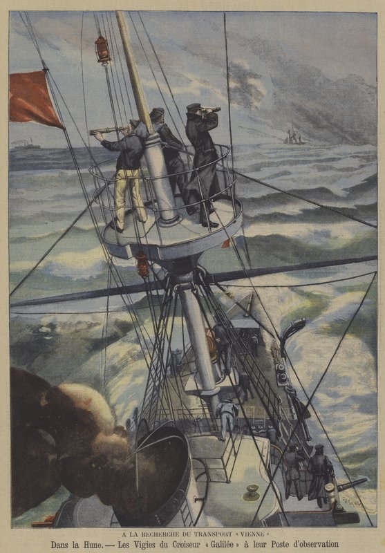 Etsi kadonnutta ranskalaista laivaa Vienne (väri litho) tekijältä French School