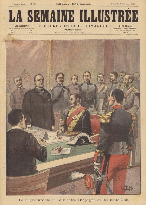 Espanjan ja Amerikan sodan vihollisuuksien lopettamisen rauhanpöytäkirjan allekirjoittaminen, Washington DC, 12. elokuuta 1898 tekijältä French School