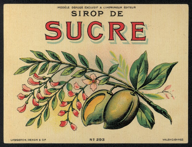 Sokerisiirappimainos (chromolitho) tekijältä French School