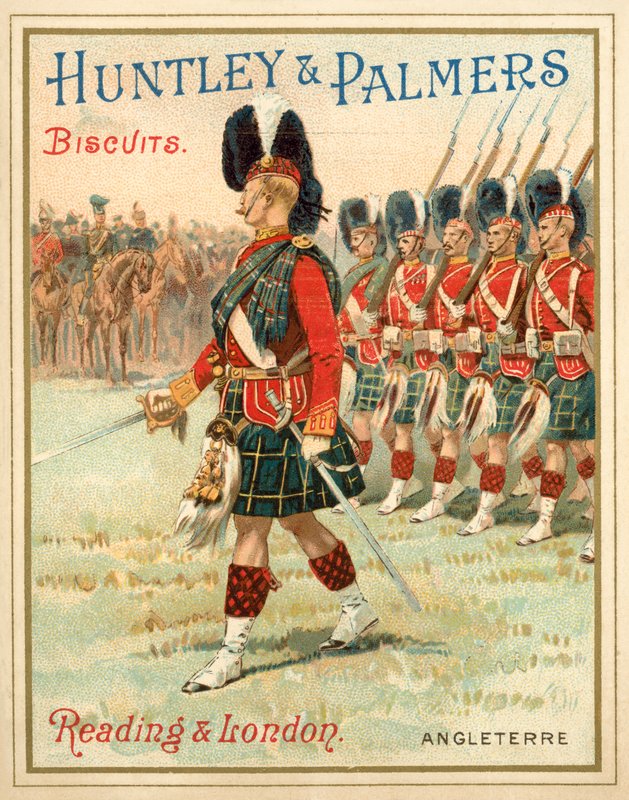 Ylämaan rykmentin sotilaat paraatissa (chromolitho) tekijältä French School