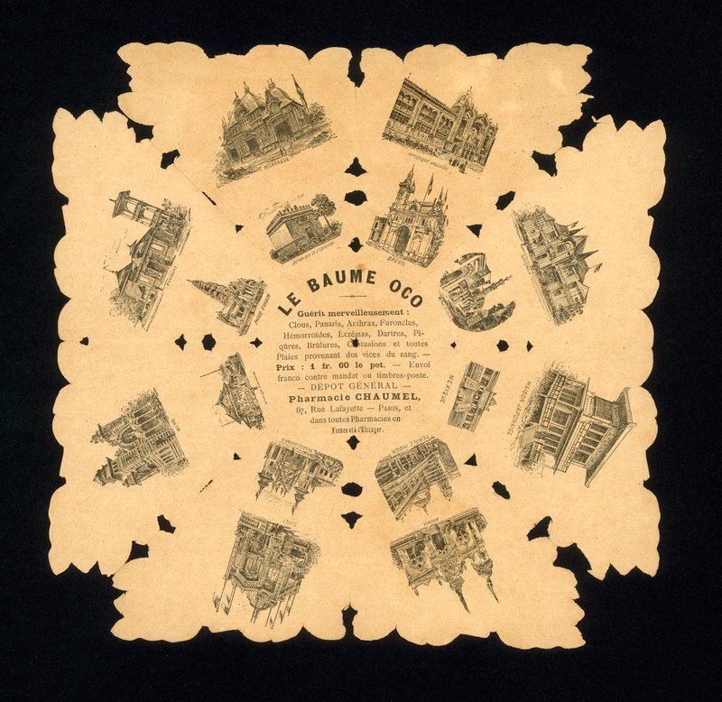 Matkamuisto yleisnäyttelystä 1889, Pariisi, Ranska (litho) tekijältä French School