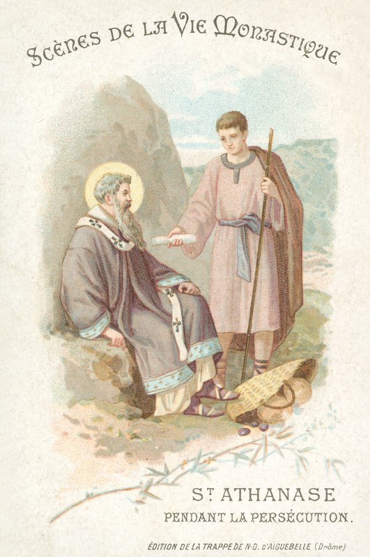 Pyhä Athanasius kristittyjen vainon aikana (chromolitho) tekijältä French School