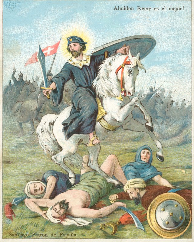 Pyhä Jaakob Suuri, Espanjan suojeluspyhimys (chromolitho) tekijältä French School