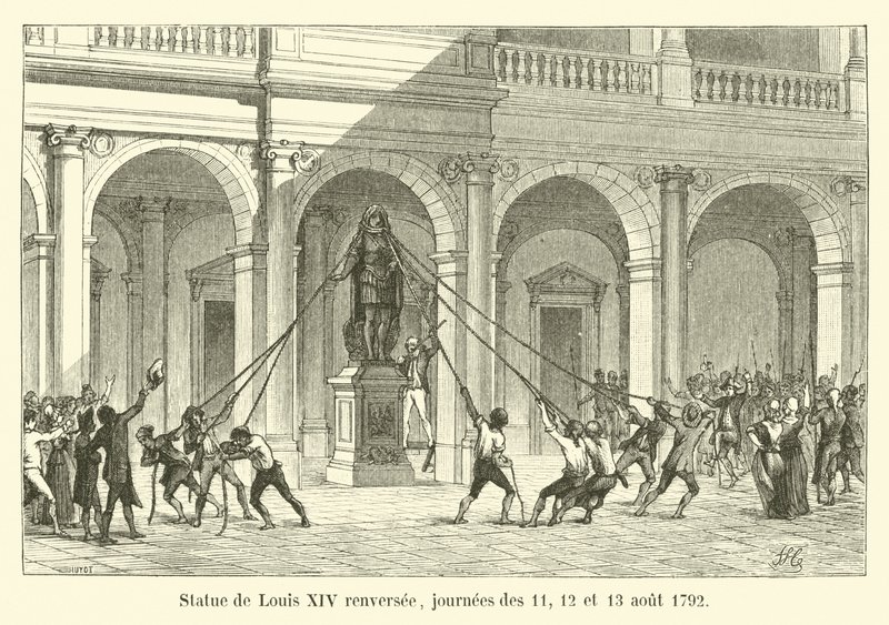 Ludvig XIV:n patsas käännettynä, päivät 11., 12. ja 13. elokuuta 1792 tekijältä French School