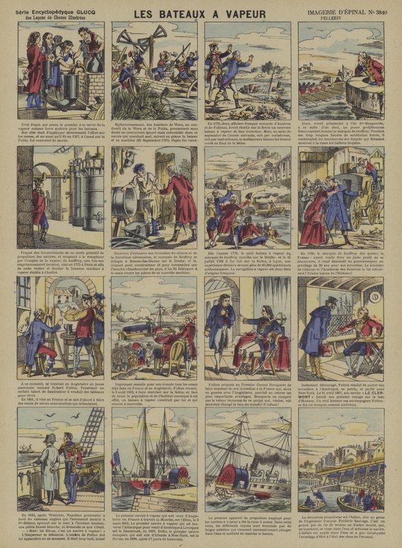 Höyrylaivat (väri litho) tekijältä French School