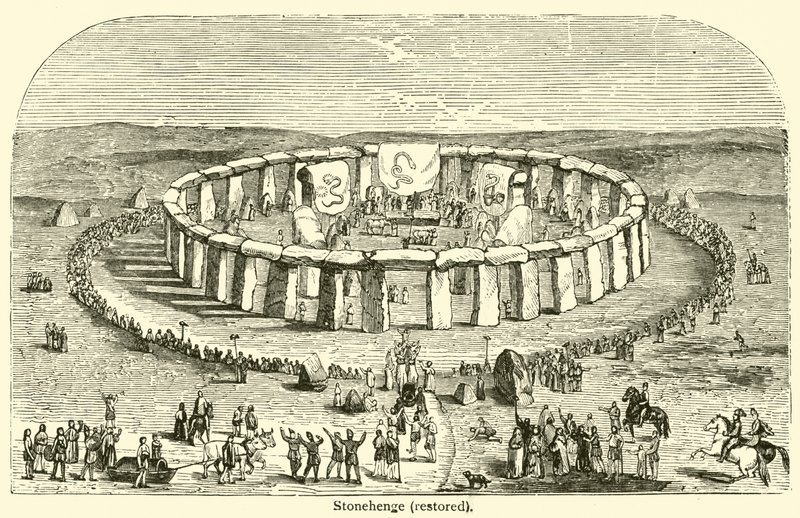Stonehenge, restauroitu (kaiverrus) tekijältä French School