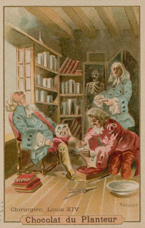 Kirurgi, joka hoitaa Ludvig XIV:tä, Ranskan kuningasta (1638-1715) tekijältä French School