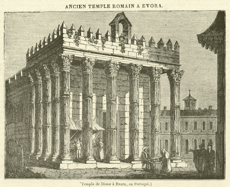 Dianen temppeli Evorassa, Portugalissa (kaiverrus) tekijältä French School