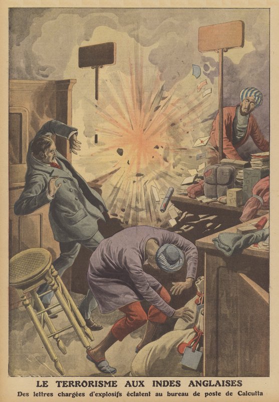 Terrorismi Britti-Intiassa (väri litho) tekijältä French School