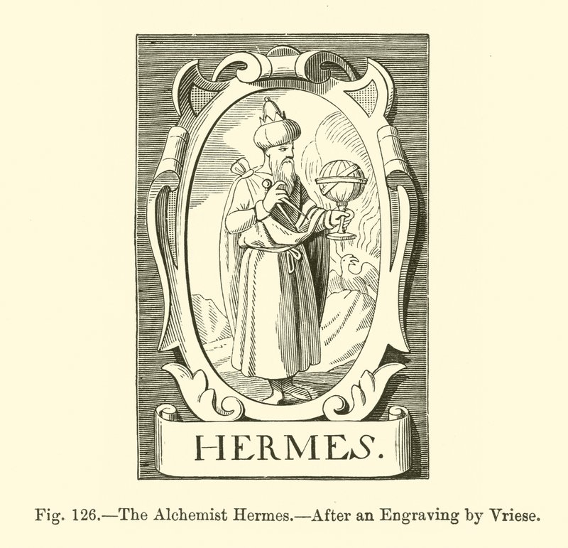 Alkemisti Hermes (kaiverrus) tekijältä French School