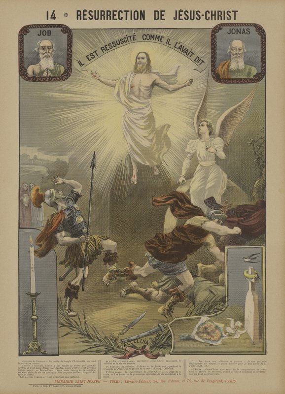 Kristuksen ylösnousemus (väri litho) tekijältä French School