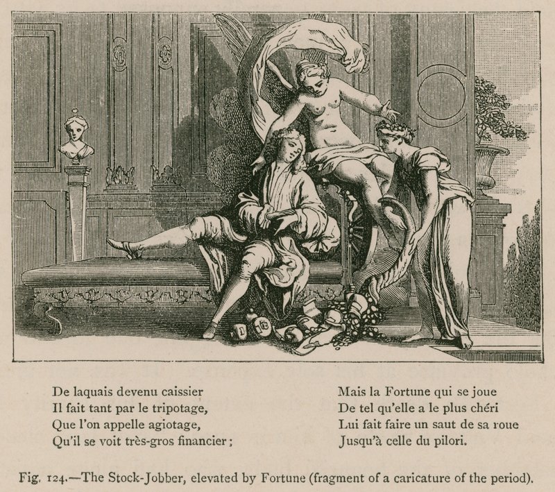 The Stock-Jobber, Fortune korottaa (fragmentti aikakauden karikatyyristä) tekijältä French School