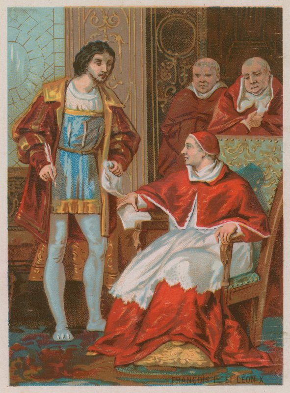 Kuningas Franciscus I:n ja paavi Leo X:n sopimus tekijältä French School