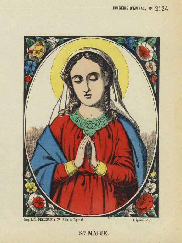 Neitsyt Maria (värilitografia) tekijältä French School