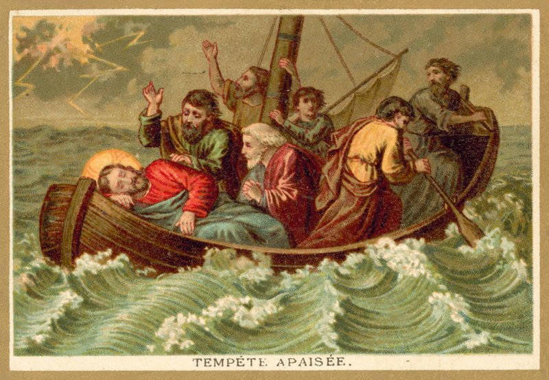 Myrskyn tyynnytys (chromolitho) tekijältä French School
