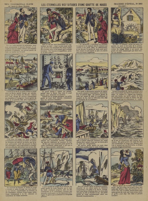 Kastepisaran ikuiset vaihtelut (väri litho) tekijältä French School