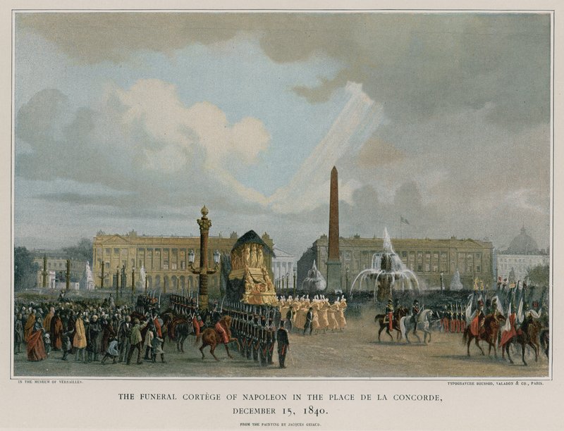 Napoleonin hautauskortegio Place de la Concordessa tekijältä French School