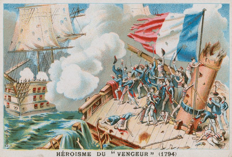 Ranskalaisen sotalaivan Vengeur du Peuplen sankarillisuus, 1794. tekijältä French School