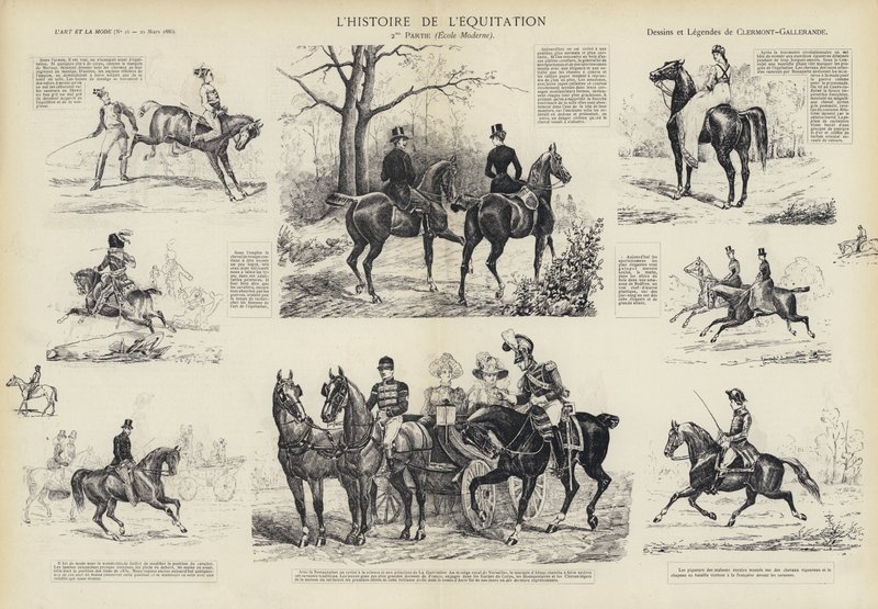 ratsastuksen historia (litho) tekijältä French School