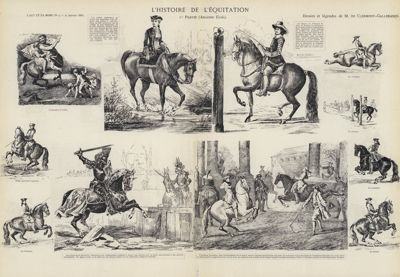 ratsastuksen historia (litho) tekijältä French School