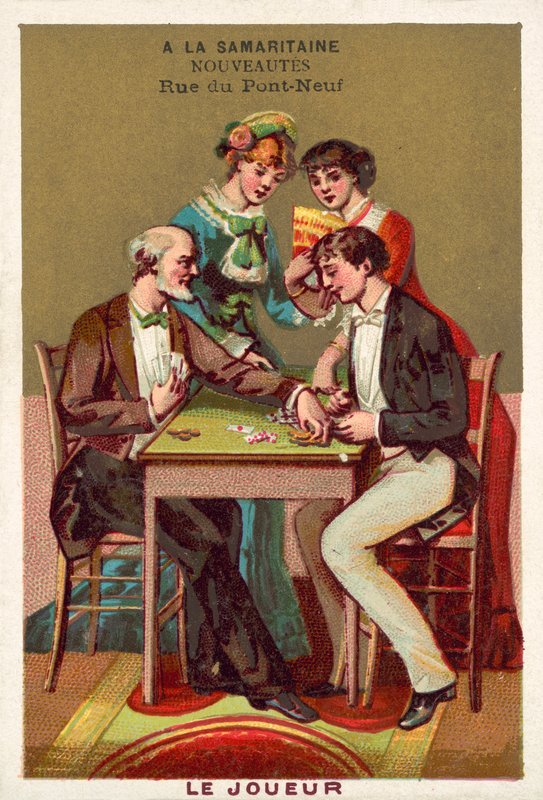 Pelaaja (chromolitho) tekijältä French School