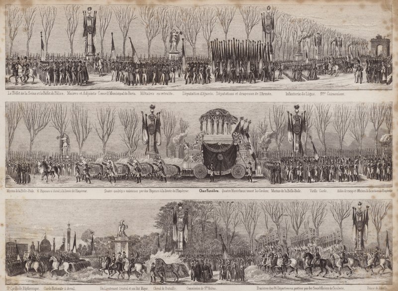 Napoleonin uudelleenhautauskulkue Pariisissa 1840 tekijältä French School