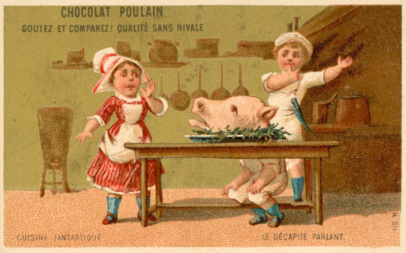 Puhuva pää (chromolitho) tekijältä French School