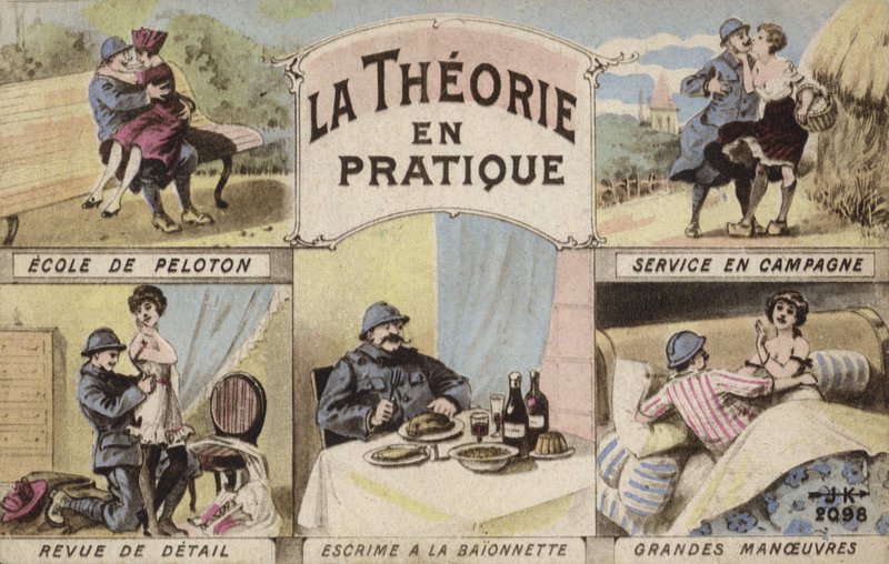 Teoria ja käytäntö, romantiikka ja sotilas (värilitho) tekijältä French School