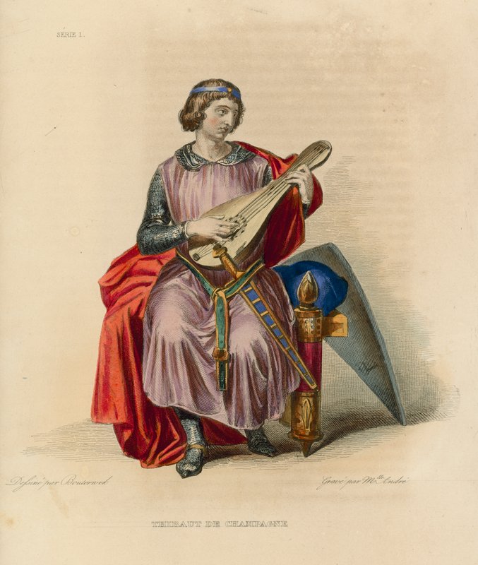 Thibaut de Champagne (värillinen kaiverrus) tekijältä French School