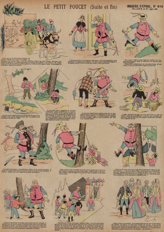 Tom Thumb (värillinen kaiverrus) tekijältä French School