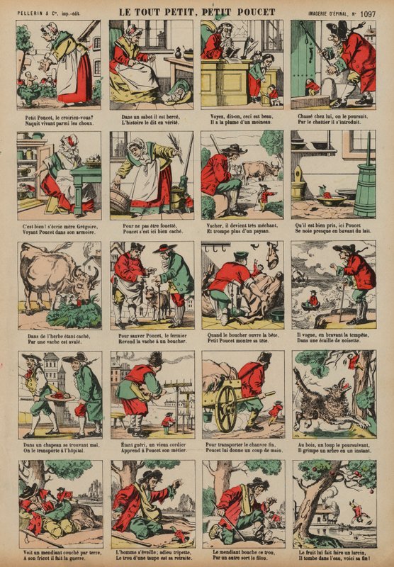 Tom Thumb (värillinen kaiverrus) tekijältä French School