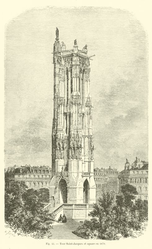 Tour Saint-Jacques ja Square vuonna 1870 tekijältä French School