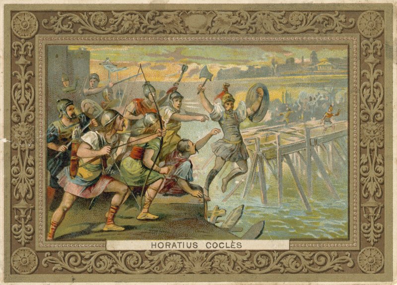 Kauppakortti, jossa on Horatius Cocles tekijältä French School