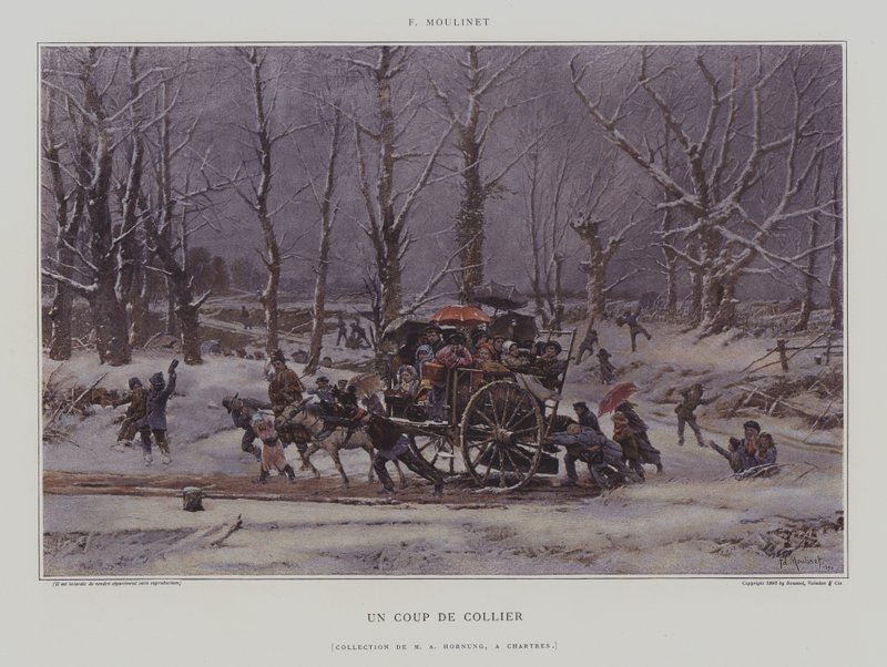 Un Coup de Collier (A Push) (väri litho) tekijältä French School