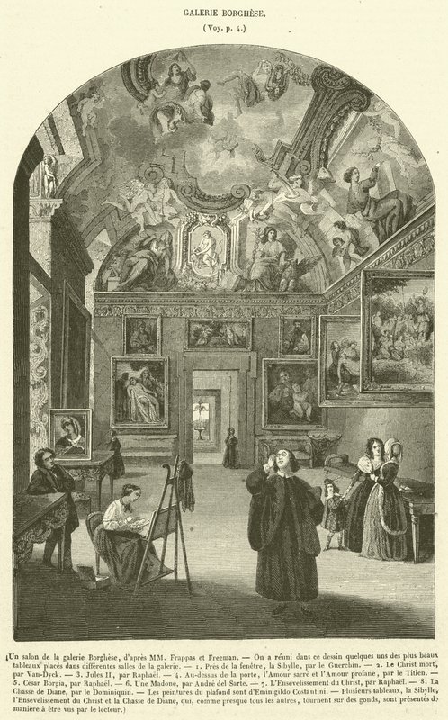 Salonki Borghese-galleriassa (kaiverrus) tekijältä French School