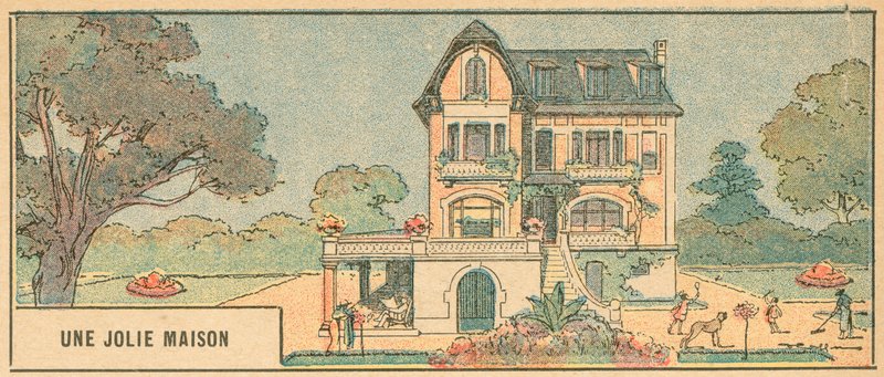 Kaunis talo (väri litho) tekijältä French School