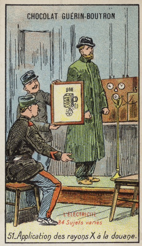 Röntgenin käyttö tullissa (chromolitho) tekijältä French School