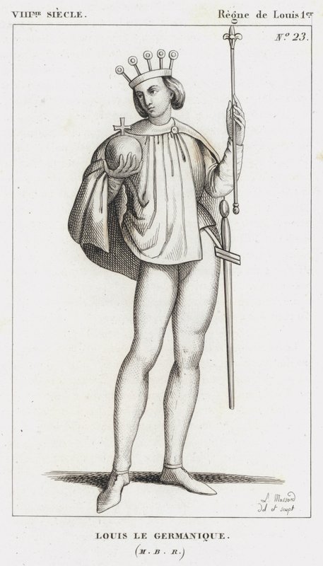 VIII vuosisata, Ludvig I:n hallituskausi, Ludvig germaaninen (kaiverrus) tekijältä French School