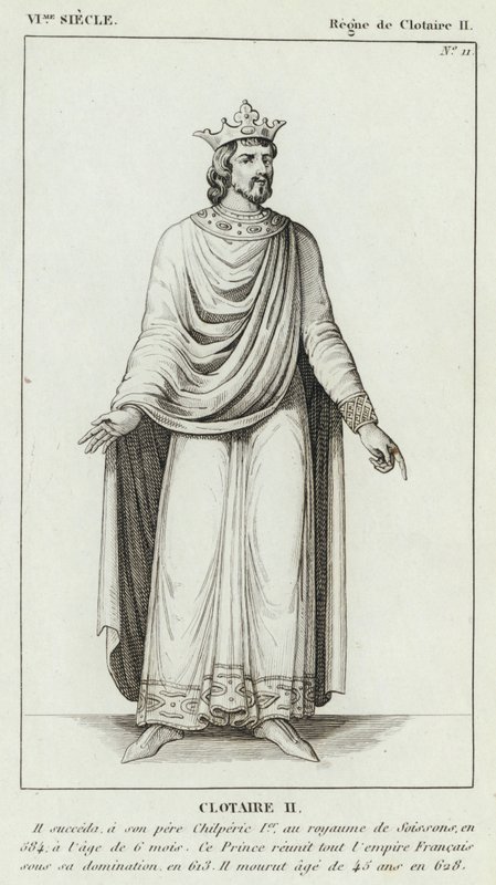 VI vuosisata, Clotaire II:n hallituskausi, Clotaire II (kaiverrus) tekijältä French School