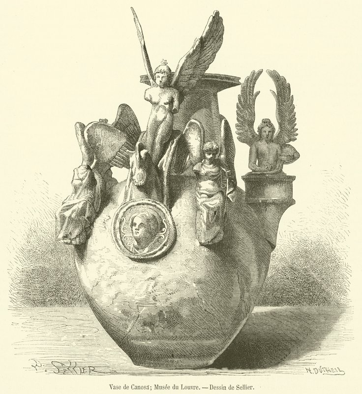 Canosan maljakko, Louvre-museo (kaiverrus) tekijältä French School