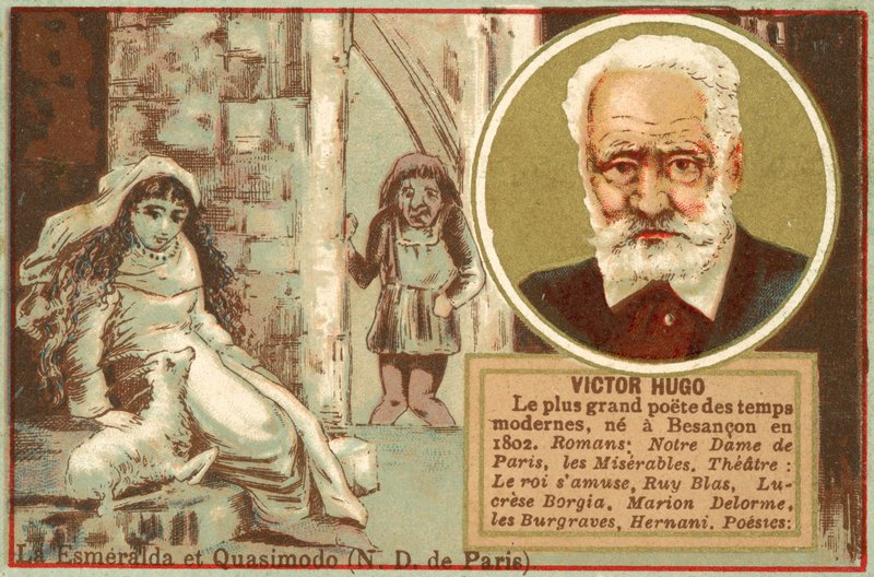 Victor Hugo, ranskalainen kirjailija (chromolitho) tekijältä French School