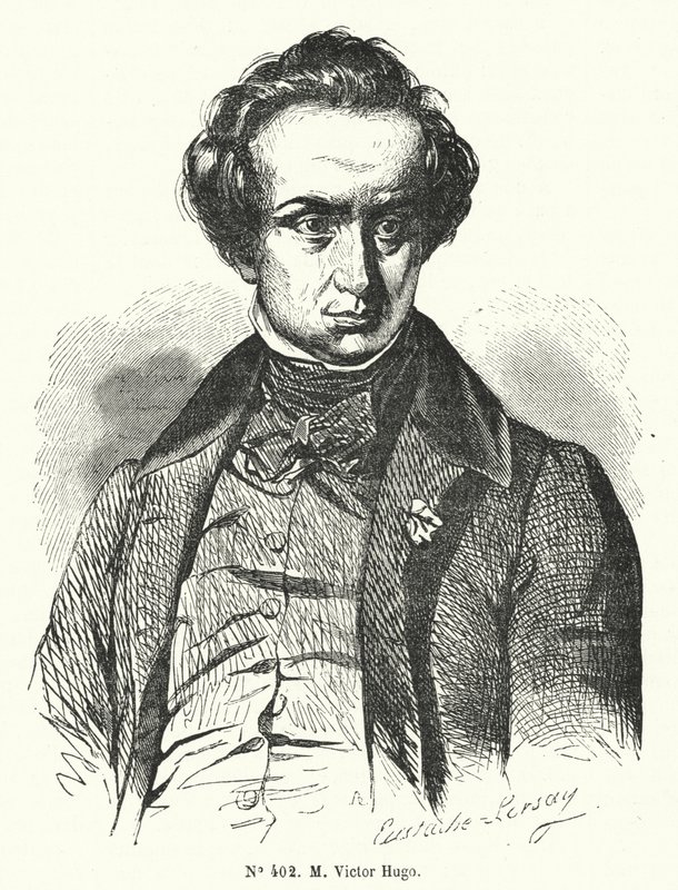 Victor Hugo, ranskalainen kirjailija ja näytelmäkirjailija (kaiverrus) tekijältä French School