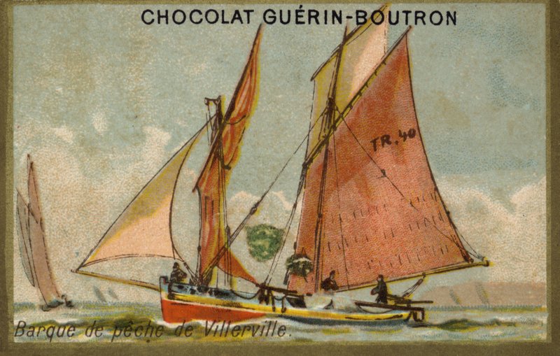 Villervillen kalastusvene (chromolitho) tekijältä French School
