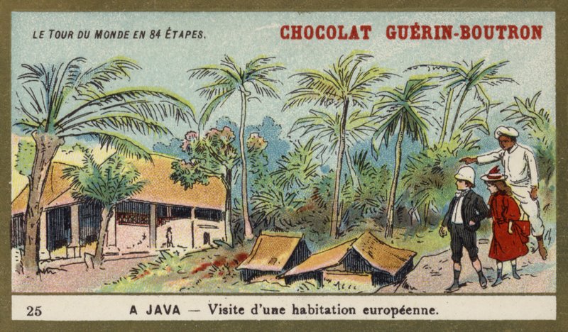 Vierailu eurooppalaiseen kotiin, Java (chromolitho) tekijältä French School