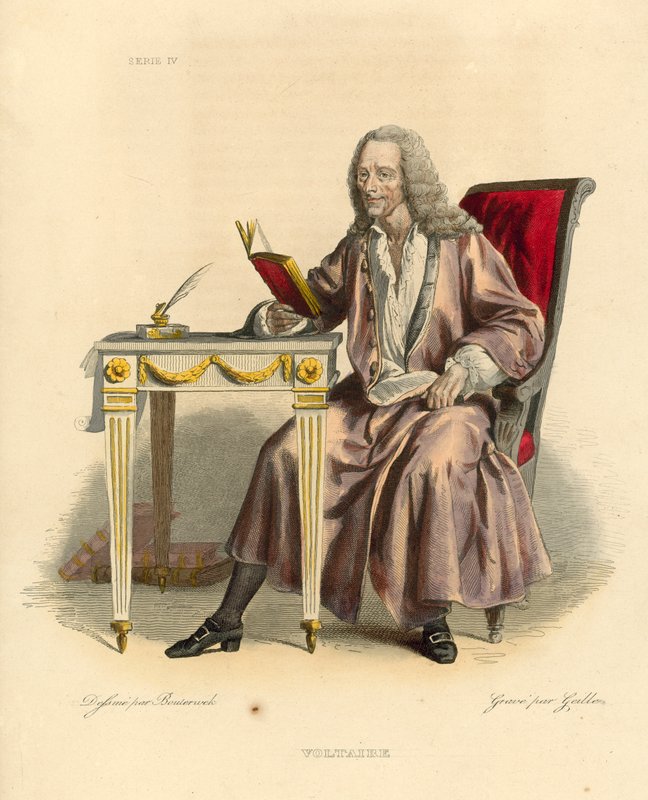Voltaire (värillinen kaiverrus) tekijältä French School