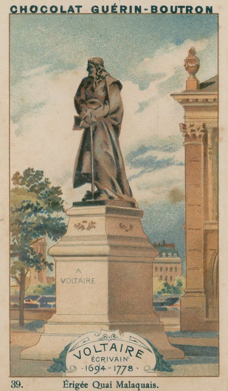 Voltaire, kirjailija, 1694-1778, pystytetty Quai Malaquais tekijältä French School
